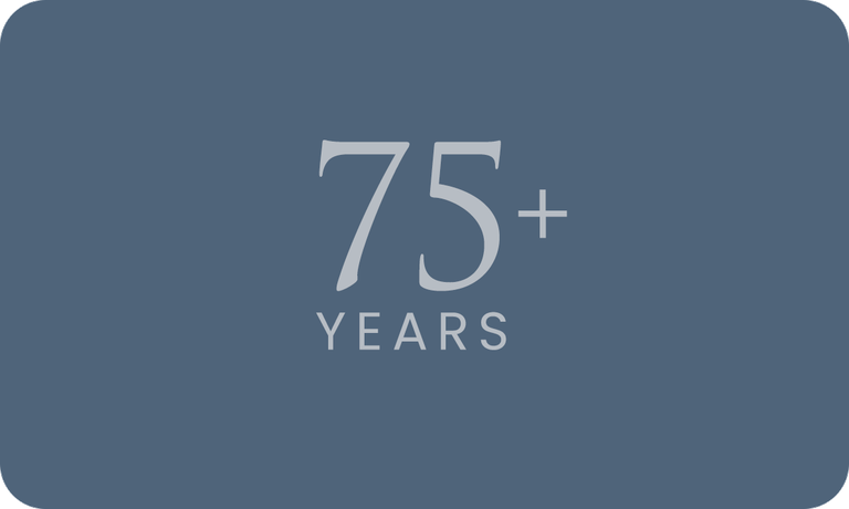 75+ years graphic